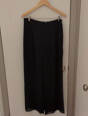 MSK Black Wide-Leg Zip-Up Skirt-Pants